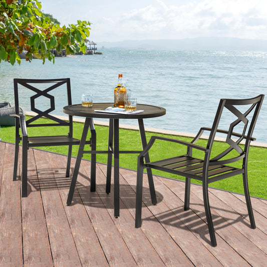 NUU GARDEN Outdoor 3-Piece Iron Bistro Set