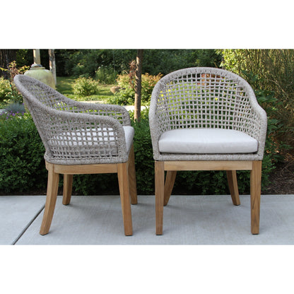 Nadine 7 pc. Teak Dining Set with Rope Chairs