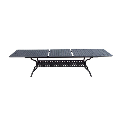 Nassau 11-Piece Patio Dining Set (with 2 Swivel Rockers) and 42 x 92 / 42 x 120'' Rectangular Extension Dining Table