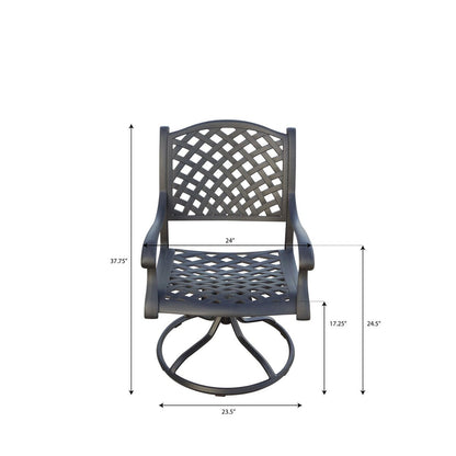 Nassau 11-Piece Patio Dining Set (with 2 Swivel Rockers) and 42 x 92 / 42 x 120'' Rectangular Extension Dining Table