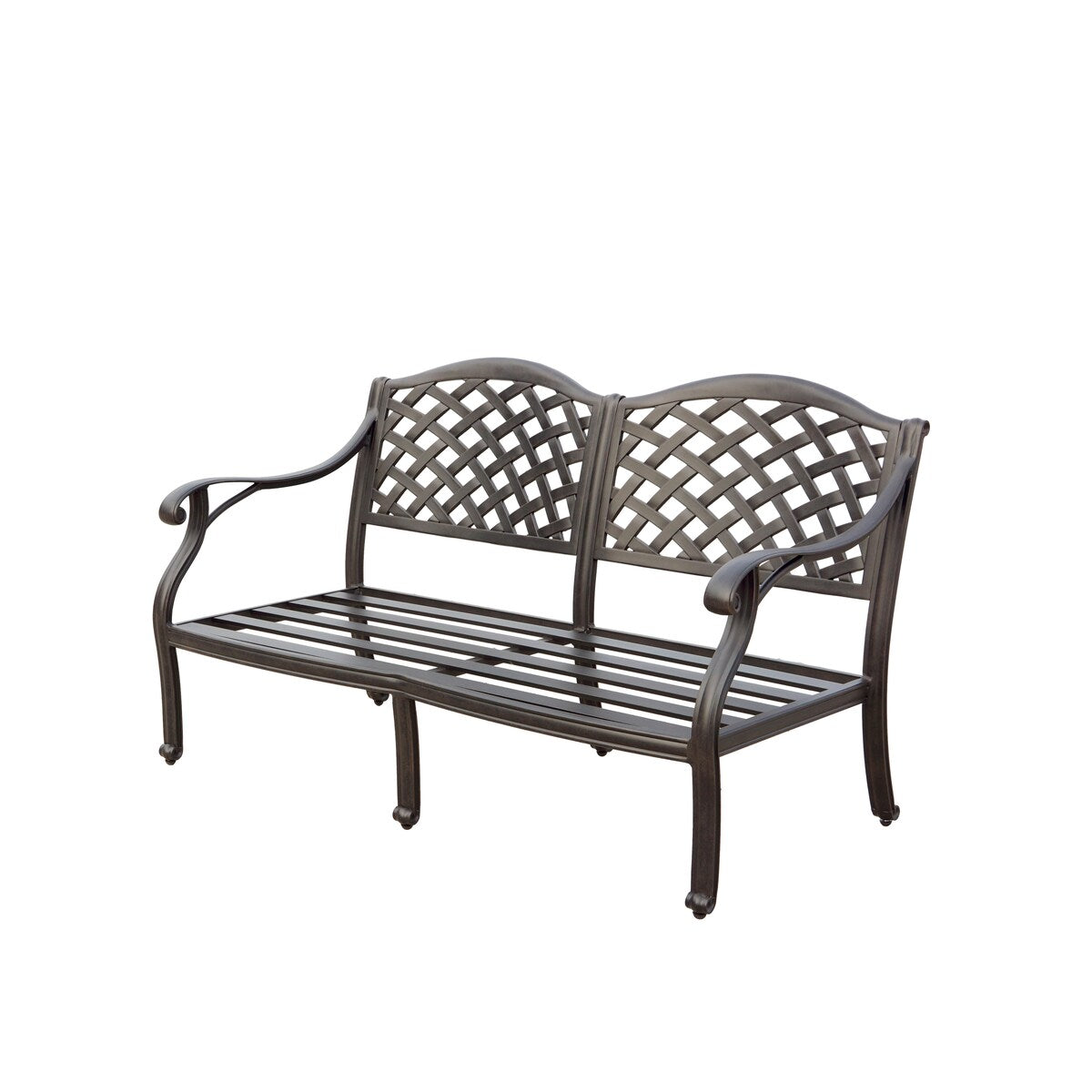 Nassau 4-Piece Patio Propane Fire Pit Loveseat Conversation Set with Cushions and 47'' Round Fire Pit Chat Table and Fireglass