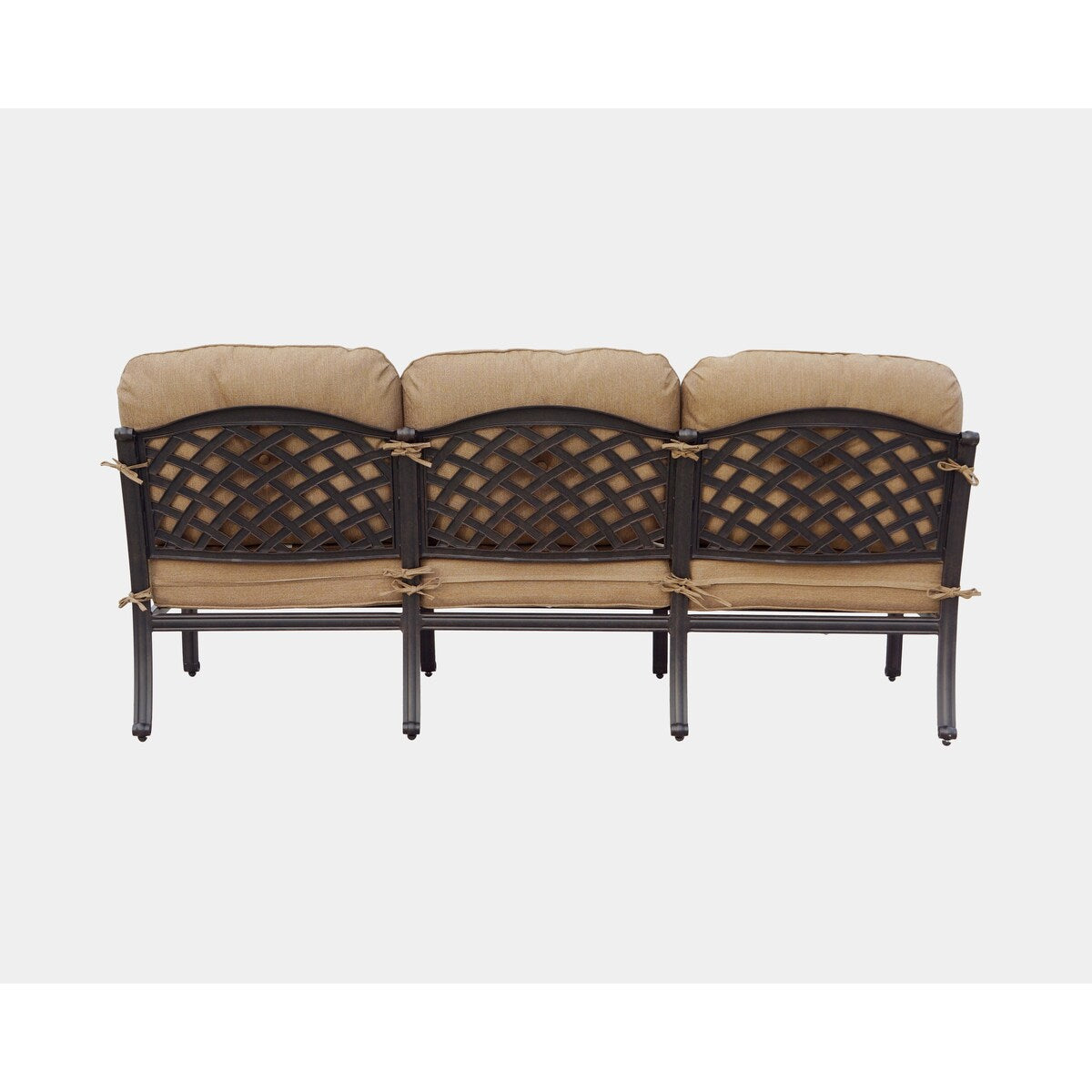 Nassau 5-Piece Patio Propane Fire Pit Deep Seating Set with Cushions and 47'' Round Fire Pit Chat Table and Fireglass
