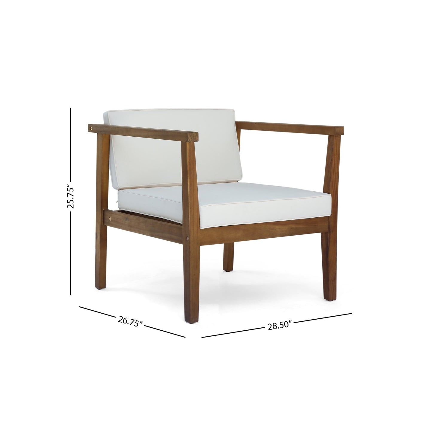 Newbury Outdoor Acacia Wood Club Chairs with Cushions (Set of 2) by Christopher Knight Home