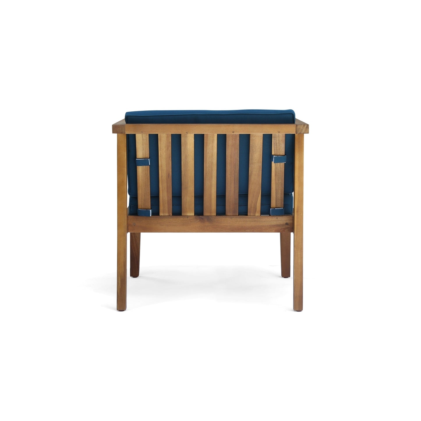 Newbury Outdoor Acacia Wood Club Chairs with Cushions (Set of 2) by Christopher Knight Home