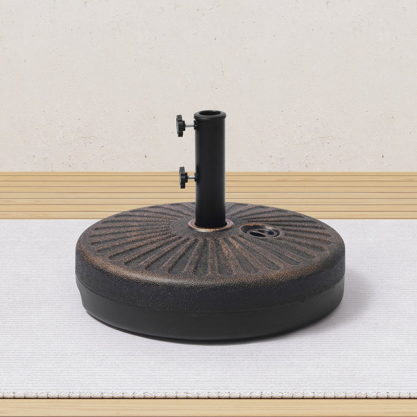 Newport 55-lb Fillable Round Patio Market Umbrella Base Stand - N/A