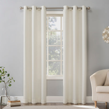 No. 918 Sora Casual Textured Grommet Curtain Panel, Single Panel