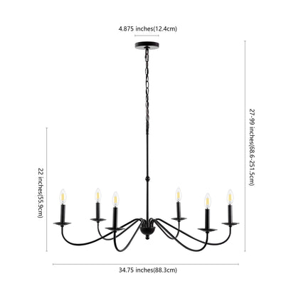 34.75 6-Light Iron LED Chandelier, by JONATHAN Y