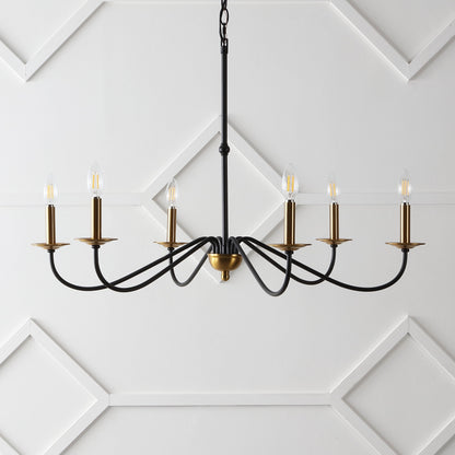 34.75 6-Light Iron LED Chandelier, by JONATHAN Y