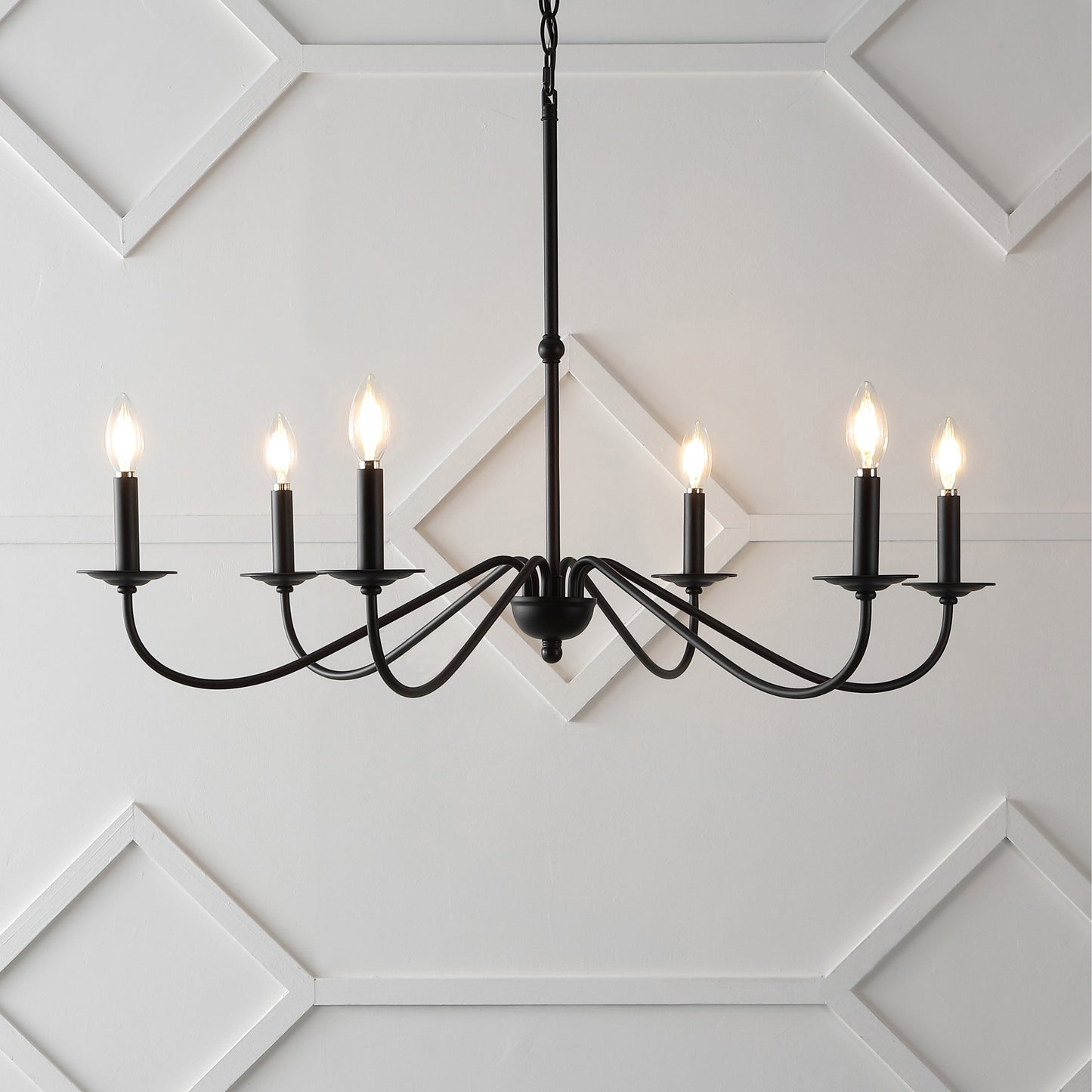 34.75 6-Light Iron LED Chandelier, by JONATHAN Y