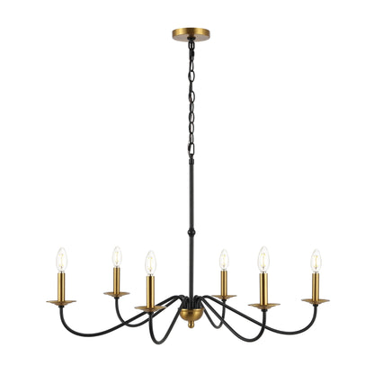 34.75 6-Light Iron LED Chandelier, by JONATHAN Y