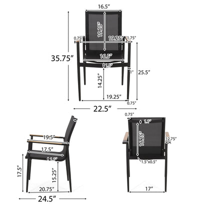 Norcrest Outdoor Mesh and Aluminum 7 Piece Dining Set by Christopher Knight Home