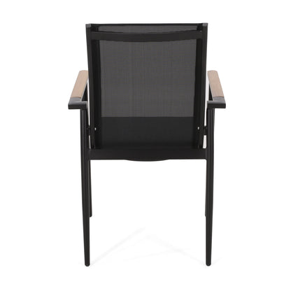 Norcrest Outdoor Mesh and Aluminum 7 Piece Dining Set by Christopher Knight Home