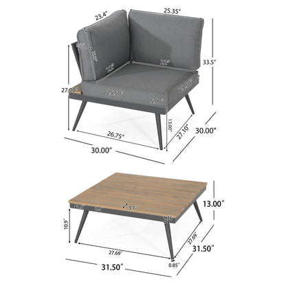 Norfolk Outdoor V-Shaped 5 Seater Sofa Set by Christopher Knight Home