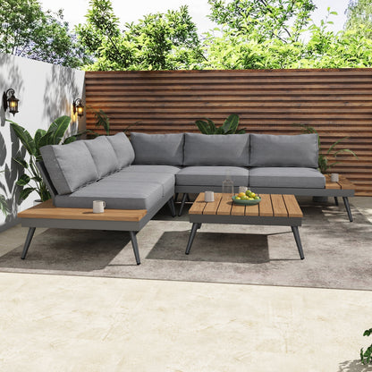Norfolk Outdoor V-Shaped 5 Seater Sofa Set by Christopher Knight Home