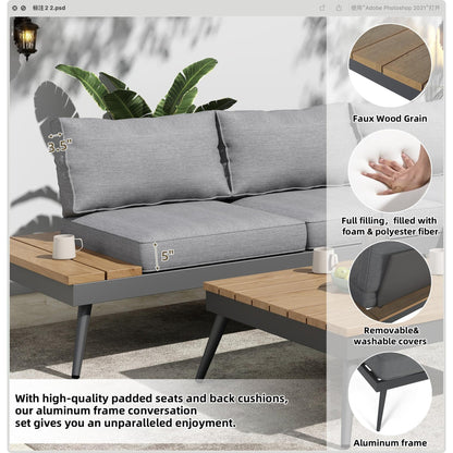 Norfolk Outdoor V-Shaped 5 Seater Sofa Set by Christopher Knight Home