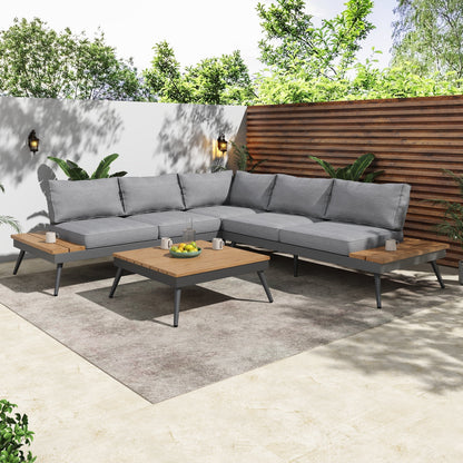 Norfolk Outdoor V-Shaped 5 Seater Sofa Set by Christopher Knight Home