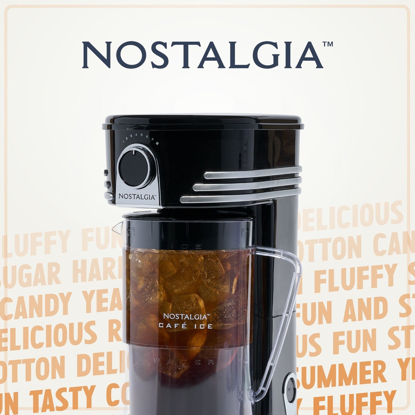 Nostalgia Ice Tea & Coffee Maker with Plastic Pitcher, Black