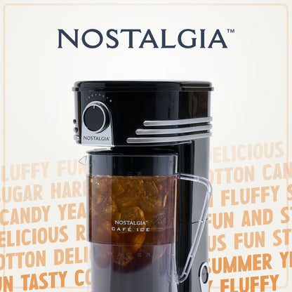 Nostalgia Ice Tea & Coffee Maker with Plastic Pitcher, Black