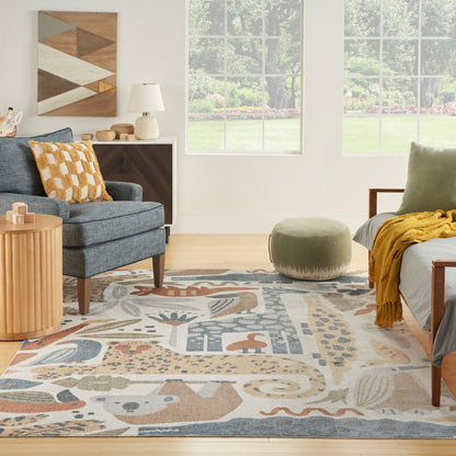 Nourison Astra Machine Washable Animal Print Area Rug