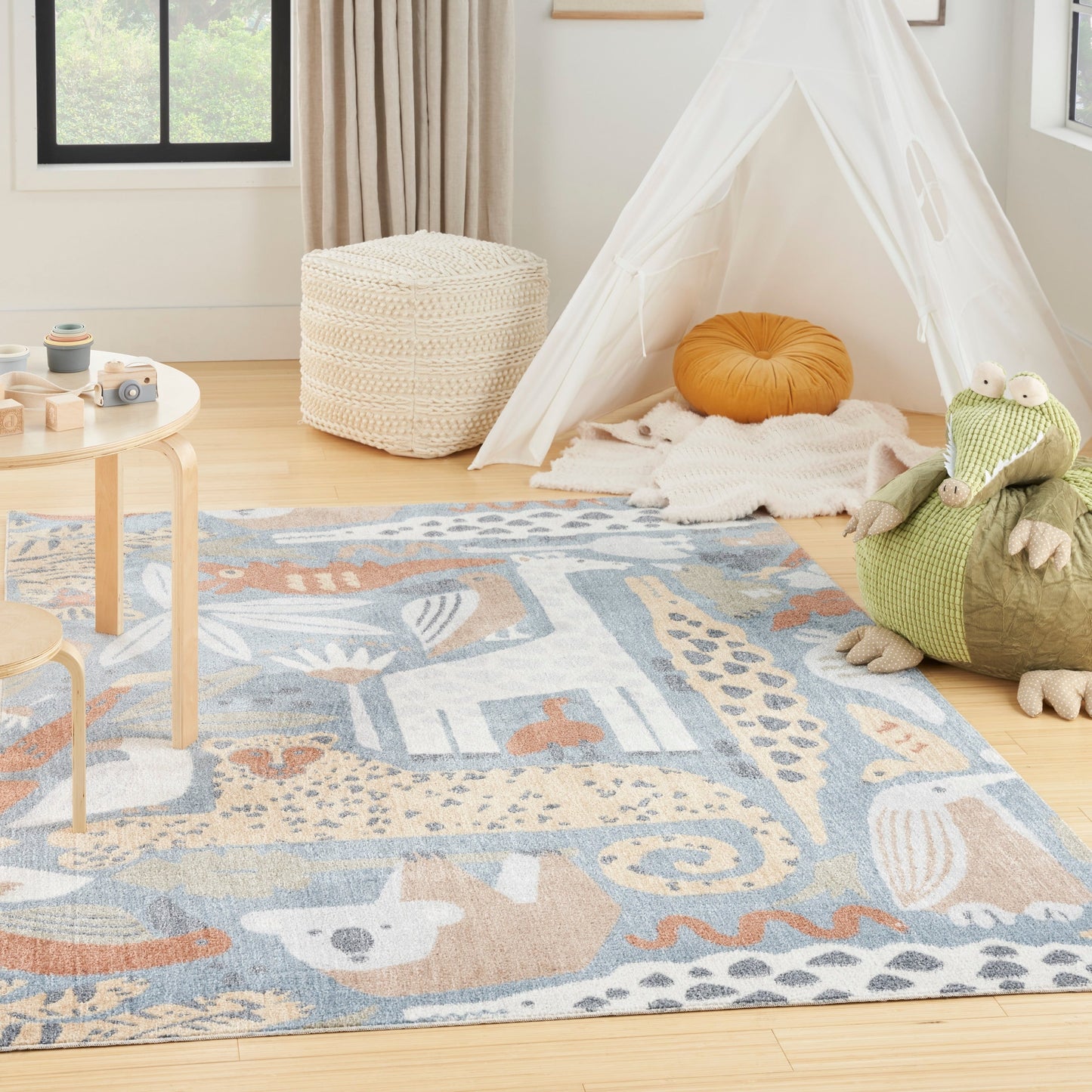 Nourison Astra Machine Washable Animal Print Area Rug