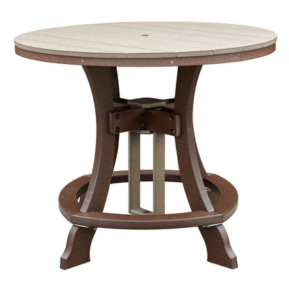 OS Home and Office Five Piece Round Counter Height Dining Set in Weatherwood on a Tudor Brown Base
