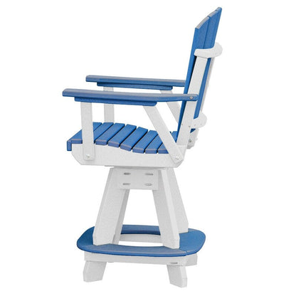 OS Home and Office Five Piece Square Counter Height Dining Set in Blue on a White Base