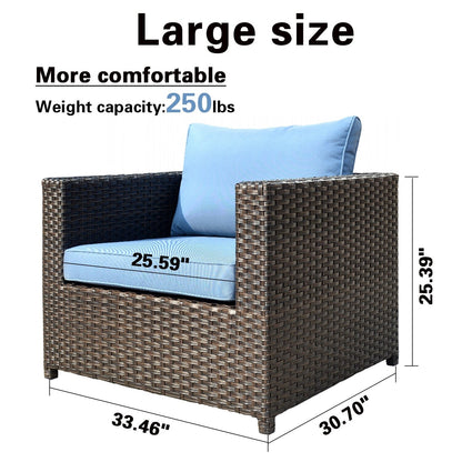 OVIOS 12-piece Sunbrella & Olefin Fabric Patio Furniture Conversation Set
