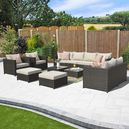 OVIOS 12-piece Sunbrella & Olefin Fabric Patio Furniture Conversation Set