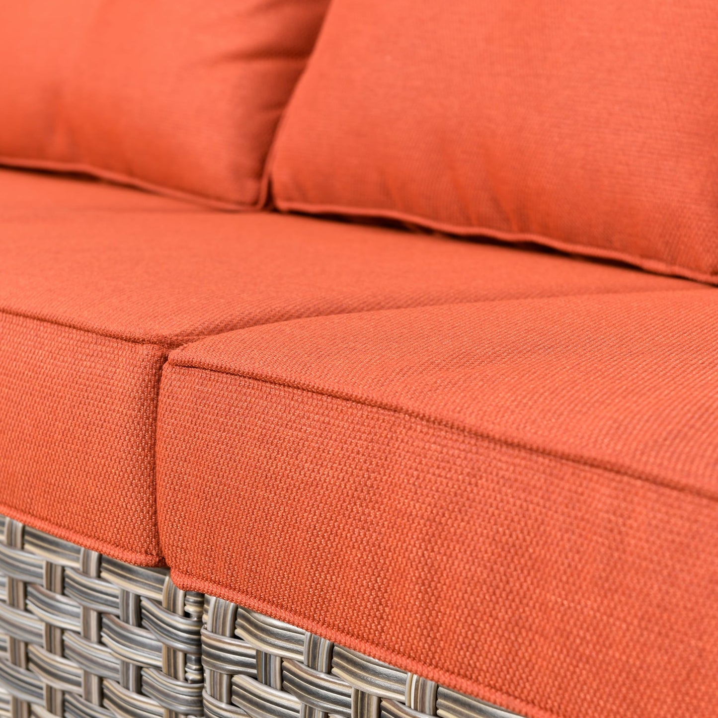 OVIOS 5-piece Patio Wicker Conversation Set With Fire Table