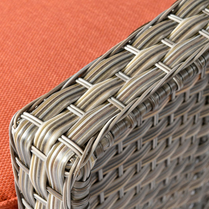 OVIOS 5-piece Patio Wicker Conversation Set With Fire Table