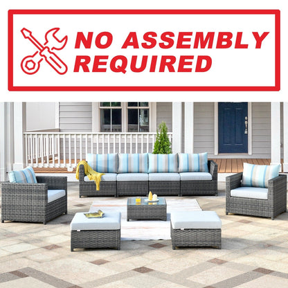 OVIOS Sunbrella Fabric Patio 9&12 Pieces Outdoor Sectional Set