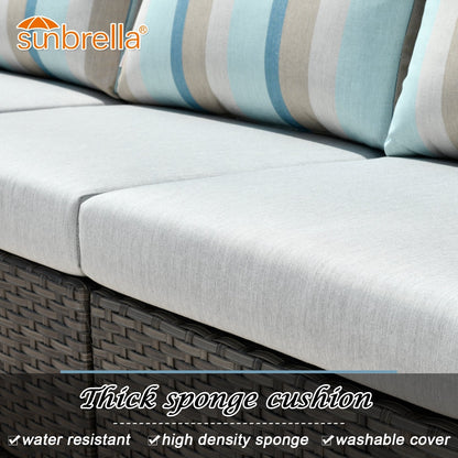 OVIOS Sunbrella Fabric Patio 9&12 Pieces Outdoor Sectional Set