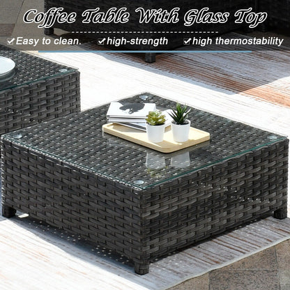 OVIOS Sunbrella Fabric Patio 9&12 Pieces Outdoor Sectional Set