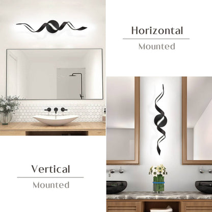 Modern Spiral Design LED Bathroom Vanity Light Dimmable Wall Light