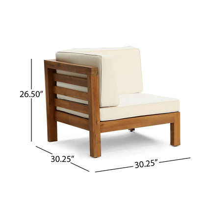 Oana Outdoor 12-Piece U-Shaped Acacia Wood Sectional Sofa Set by Christopher Knight Home