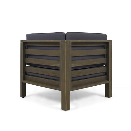 Oana Outdoor 12-Piece U-Shaped Acacia Wood Sectional Sofa Set by Christopher Knight Home