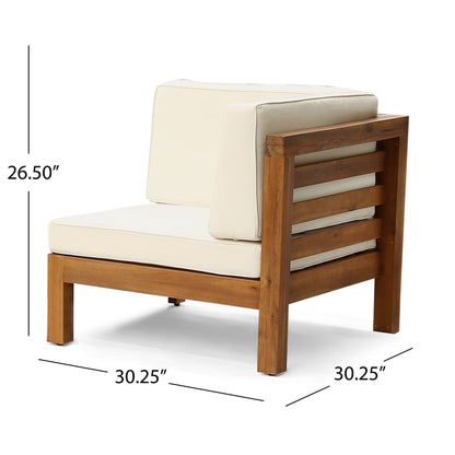 Oana Outdoor 12-Piece U-Shaped Acacia Wood Sectional Sofa Set by Christopher Knight Home