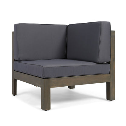 Oana Outdoor 12-Piece U-Shaped Acacia Wood Sectional Sofa Set by Christopher Knight Home