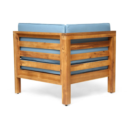 Oana Outdoor 9-Piece Acacia Wood Sectional Sofa Set with Coffee Table by Christopher Knight Home