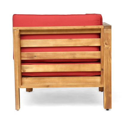 Oana Outdoor 9-Piece Acacia Wood Sectional Sofa Set with Coffee Table by Christopher Knight Home