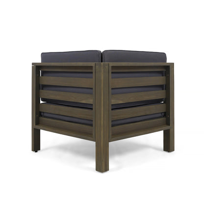 Oana Outdoor 9-Piece Acacia Wood Sectional Sofa Set with Coffee Table by Christopher Knight Home