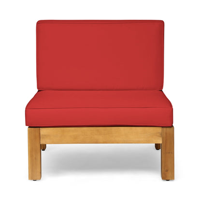 Oana Outdoor 9-Piece Acacia Wood Sectional Sofa Set with Coffee Table by Christopher Knight Home