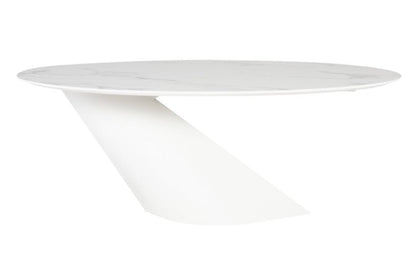 Table à manger ovale blanche Oblo
