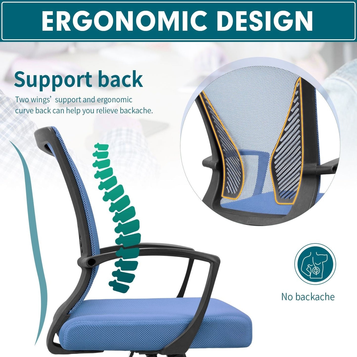 Homall Office Chair Mesh Chair Ergonomic Desk Chair with Lumbar Support