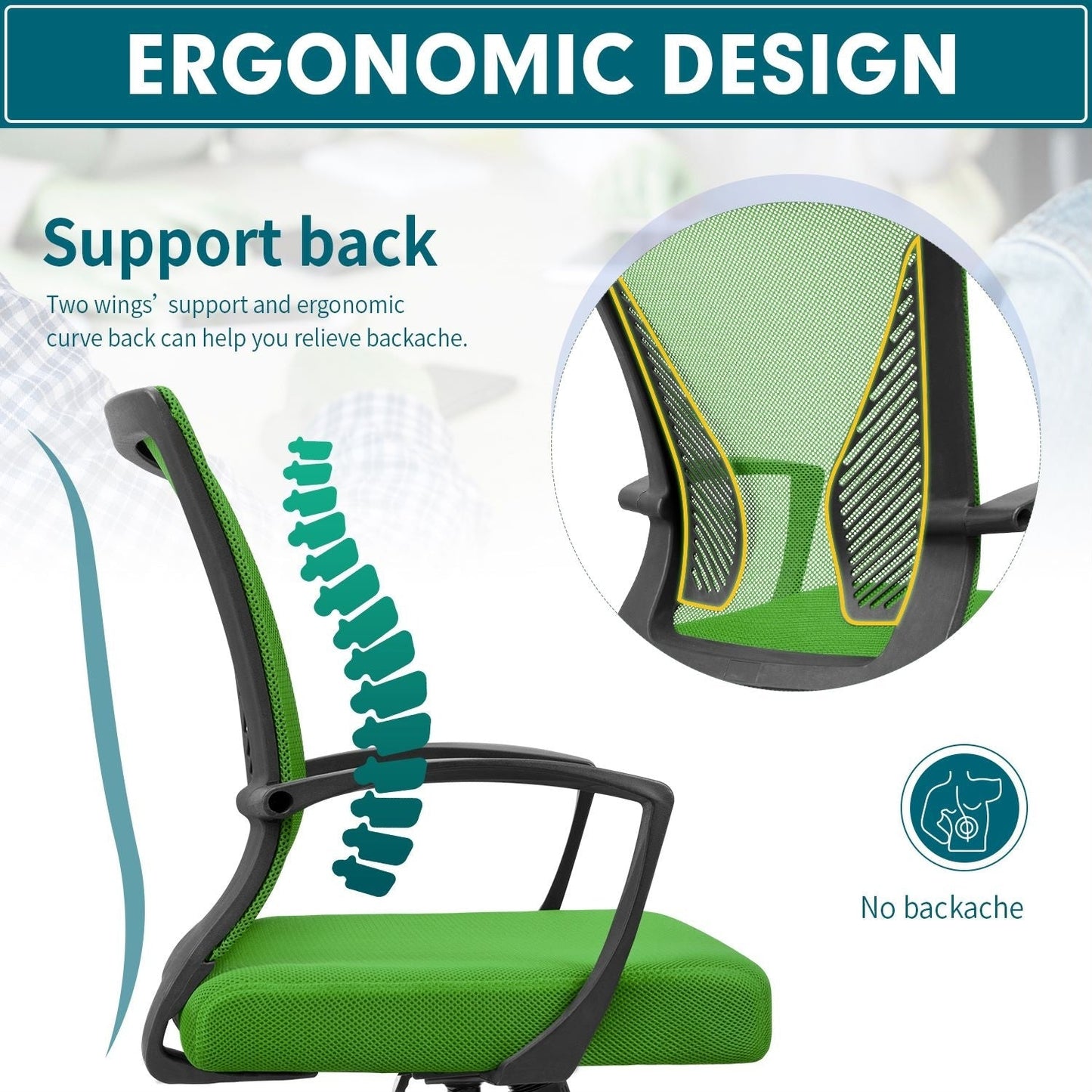 Homall Office Chair Mesh Chair Ergonomic Desk Chair with Lumbar Support