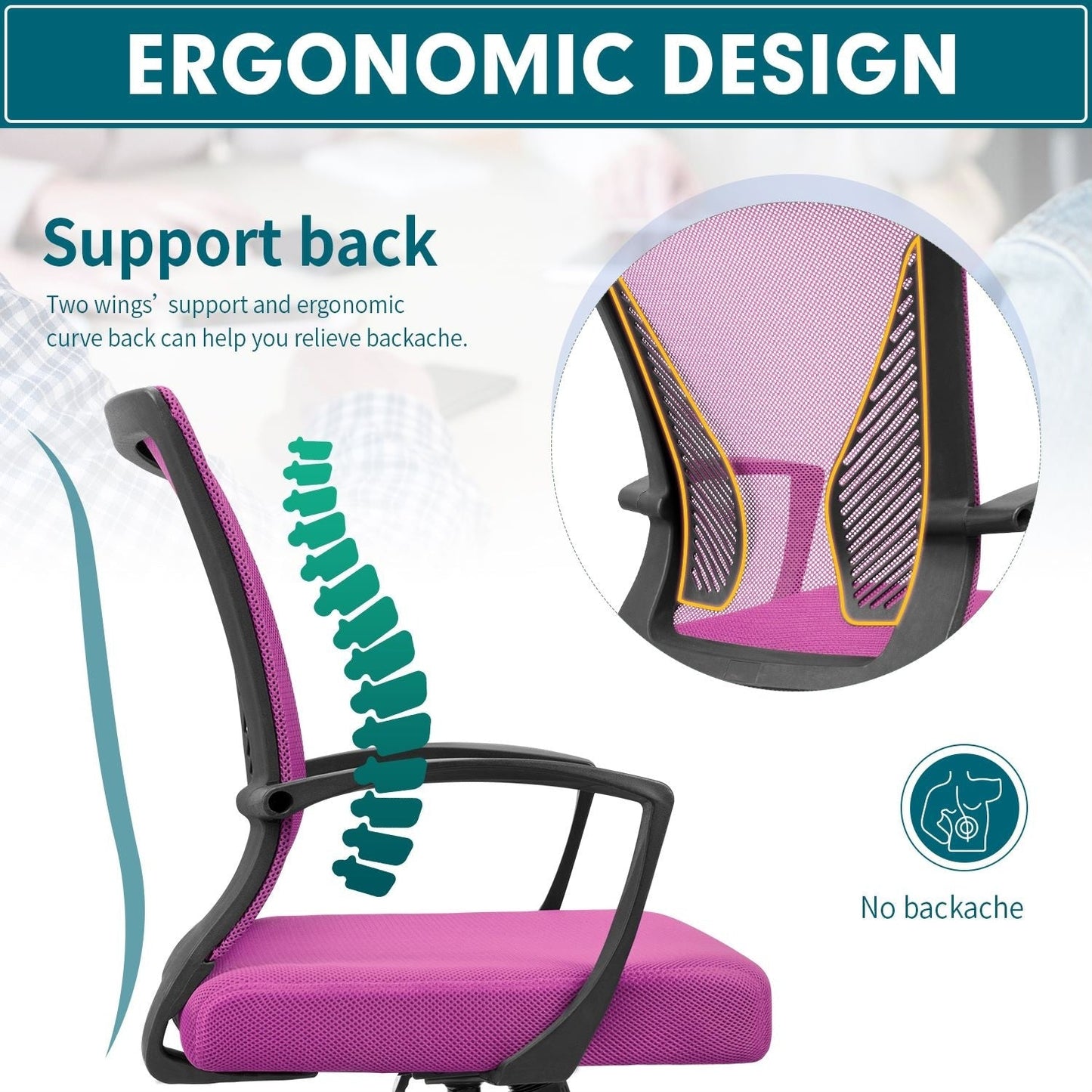 Homall Office Chair Mesh Chair Ergonomic Desk Chair with Lumbar Support