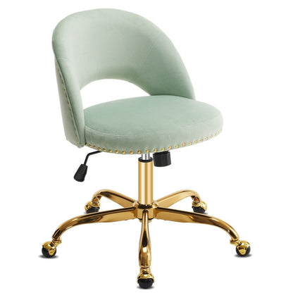 Office Chair Velvet Desk Chair Swivel Armchair Cute Modern Fabric Home Office Desk Chairs with Wheels