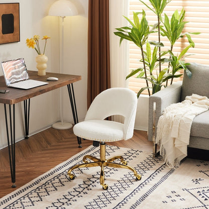 Office Chair Velvet Desk Chair Swivel Armchair Cute Modern Fabric Home Office Desk Chairs with Wheels