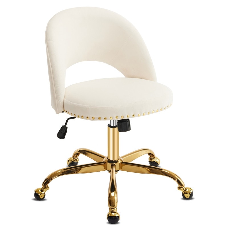 Office Chair Velvet Desk Chair Swivel Armchair Cute Modern Fabric Home Office Desk Chairs with Wheels