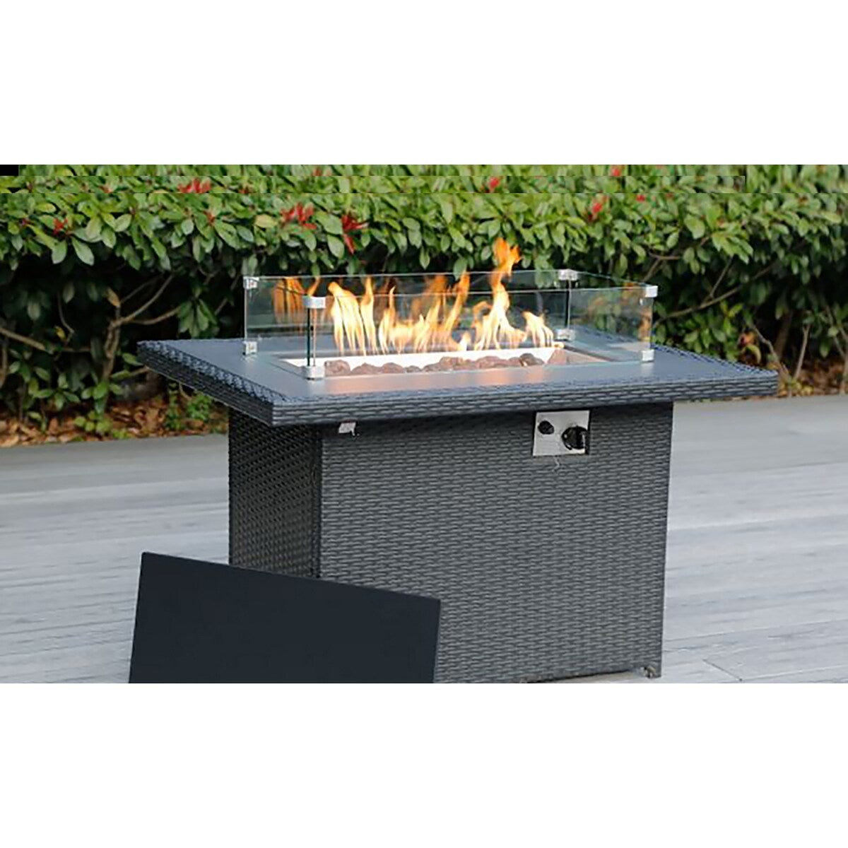 Ohana Outdoor 9-pc. Cushioned Aluminum Sectional with 42 Fire Table